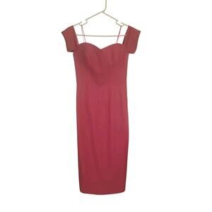 Dress the Population S Dress Pink Bailey Off Shoulder Midi Valentine Date Night